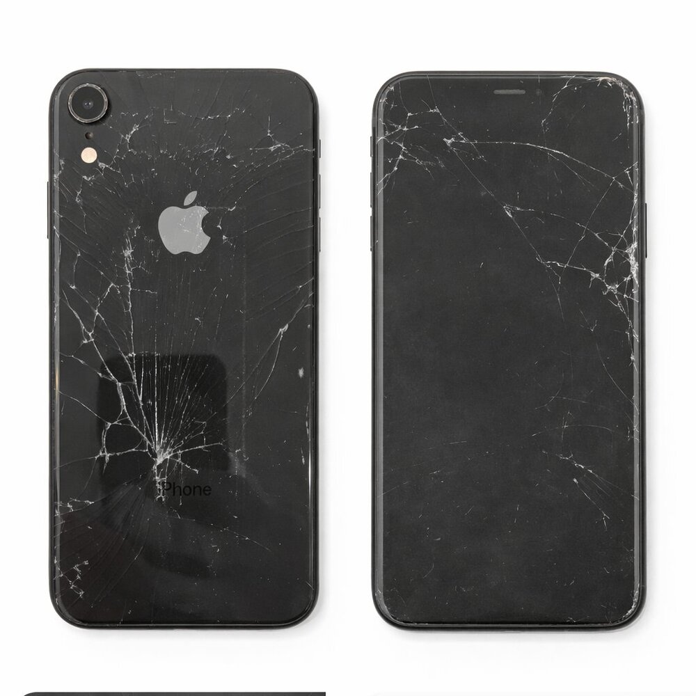 iPhone XR 64GB Black Cracked Back LCD Issue 81% Battery